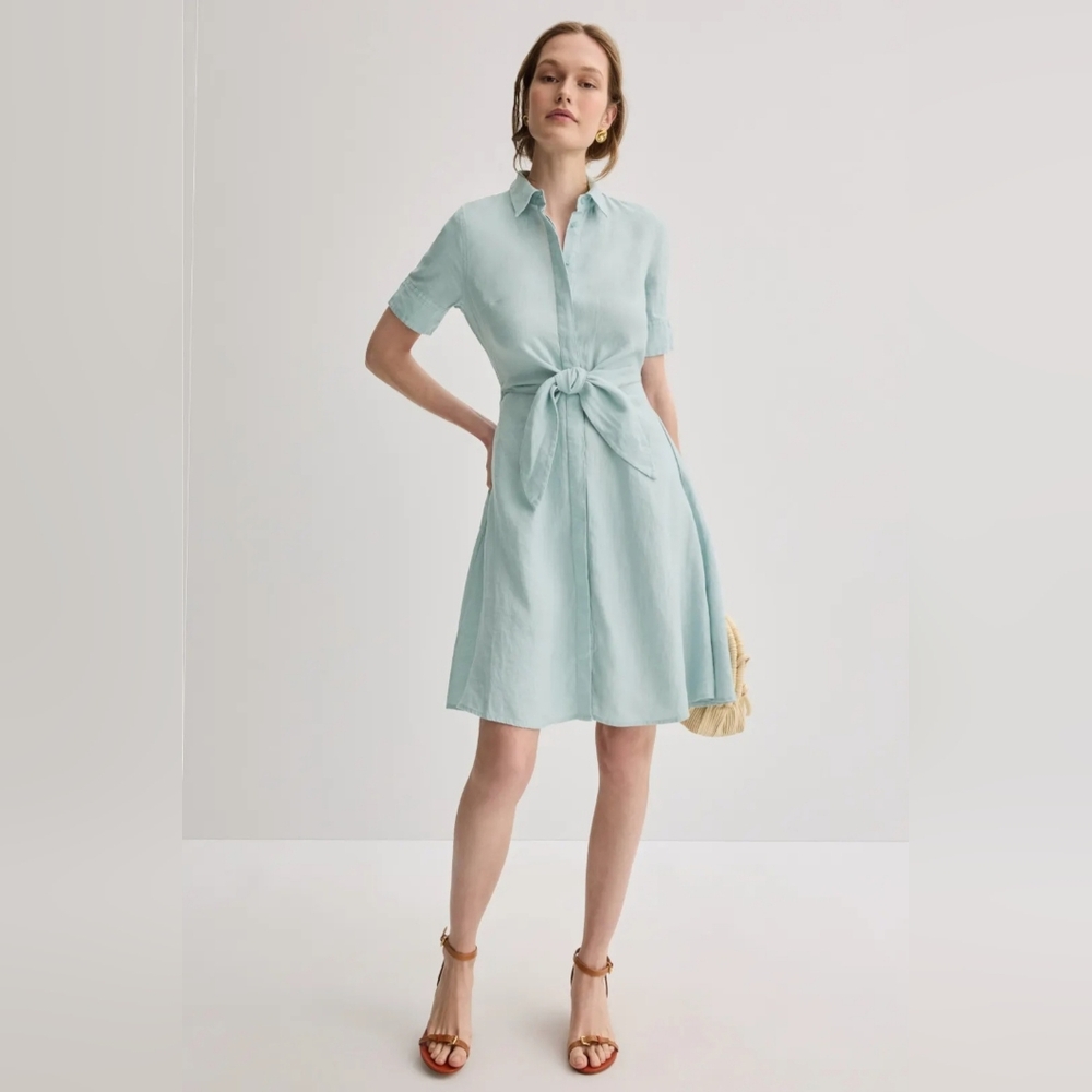 Lauren Ralph Lauren Women's Wakana Dress in Light Blue Linen, Size 2, $185 - Picture 2 of 16